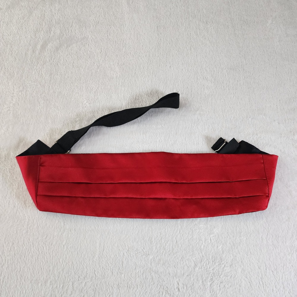 Cummerbund Red Pleated Formal Tuxedo Accessory Holidays Wedding Event England